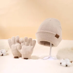 Solid Color Cozy Winter Hat And Scarf Set For Kids Acrylic And Neck Warmer For Infants And Toddlers Hat For Boys Guantes NiñO