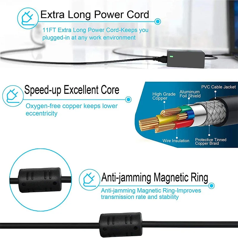 19V AC Adapter Monitor for Acer Monitor LCD S240HL G236HL Aspire E15 N15Q1 N16Q2 E5 E5-575 E5-521 R3 R3-471 Computer Charger - Image 2