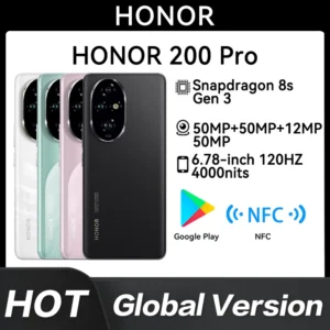 New Original Global Version Honor 200 Pro Snapdragon 8s Gen 3 6.78" 120Hz AMOLED 5200mAh 100W SuperCharge NFC HONOR