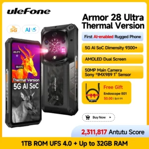 Ulefone Armor 28 Ultra Thermal Imaging 5G AI Rugged Phone 1TB ROM+32GB RAM Smartphone Android AMOLED 6.67" Dimensity 9300+ 120W