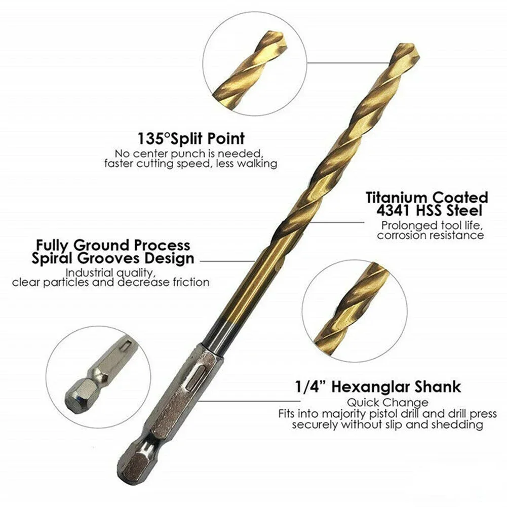 1Pcs 1/4" Hexagonal Shank HSS Drill Bit 1.5mm-6.5mm Drill For Wood/Plastic/Aluminum/Iron Drilling Power Tool Accessories - Image 3