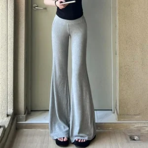 Rimocy 2025 Sexy Slim Flare Pants Women Spring Autumn Thin Wide Leg Sport Yoga Pants Woman All-Match High Waist Casual Trousers