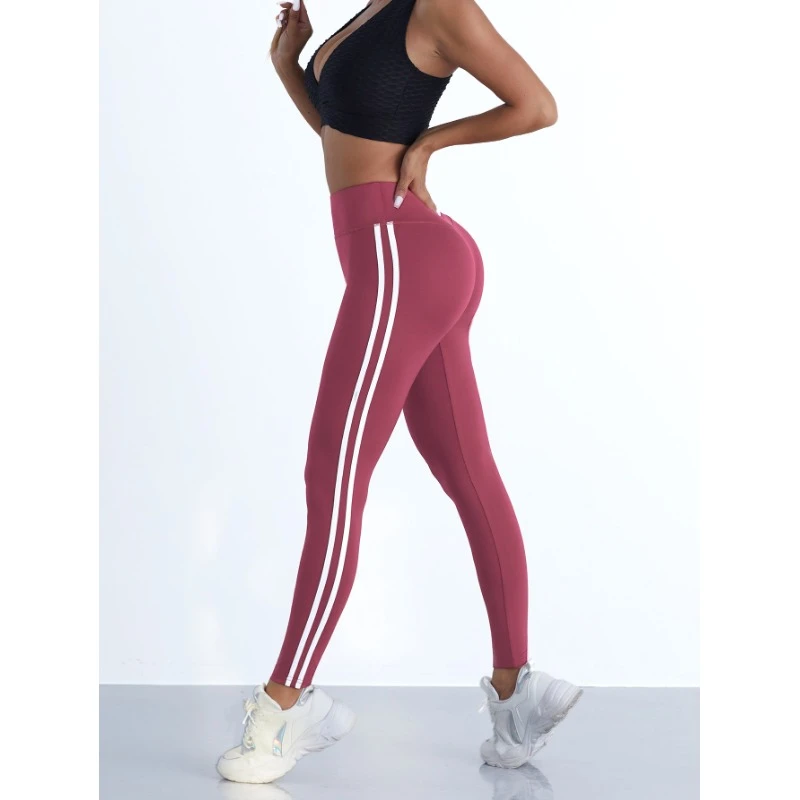 Yoga Leggings Women Striped Slim Sports Pants High Waist Hip Liftting Casul Tights Workout Running Stretchy Gym Leggings - Image 3