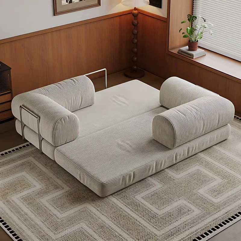 Simple Retro High-end Corduroy Lazy Living Room Sofa Compression Sofa Sofa Bed Foldable, Removable, Washable and Customizable - Image 2