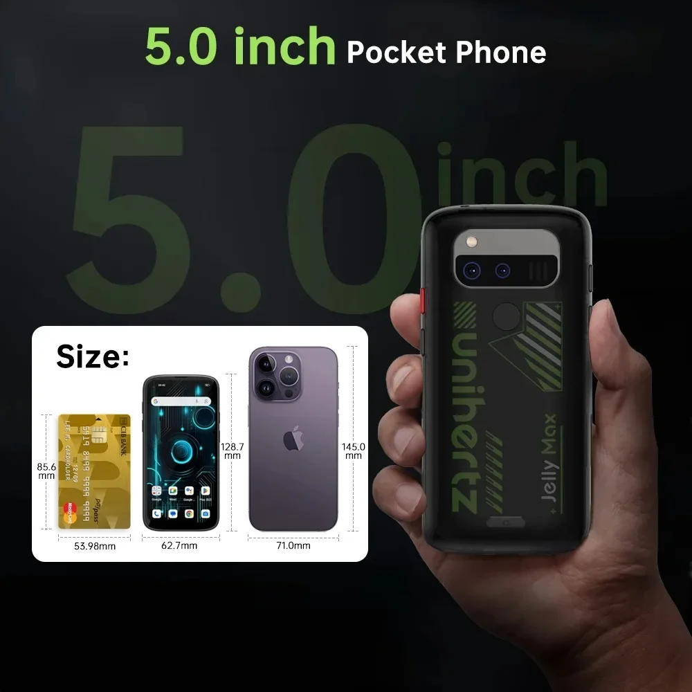 Unihertz Jelly Max 5G Mini Smartphone Android14 12GB+256GB Mobile Phones IR Blaster 100MP 4000mAh 66W 5.05" Small Cell Phone NFC - Image 6
