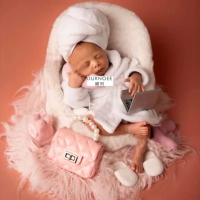 Newborn Photography Props Wool Felt Doll Mini TelePhone Handmade DIY Felting Kit Accessories Baby Photo Shooting Doll