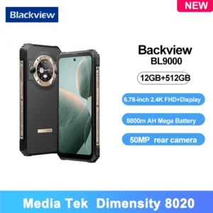 Blackview BL9000 5G Rugged Smartphone 6.78" FHD+ Display Android 13 24GB+ 512GB 50MPCamera 8800mAh Battery Dual SIM Mobile Phon