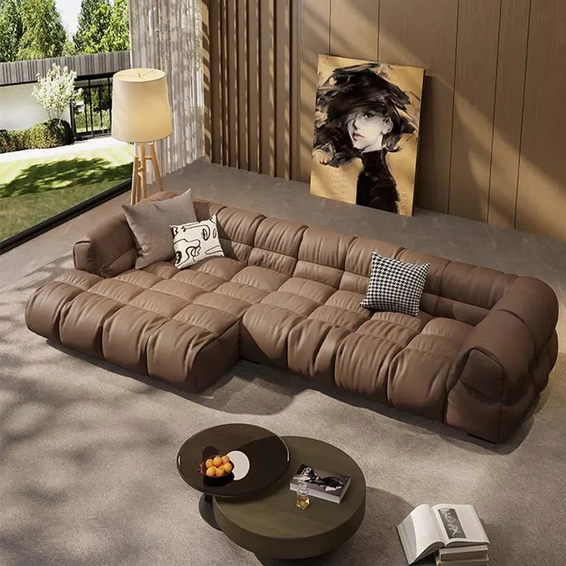 Genuine Leather Sofa Living Room European Luxury Sectional Sofa Modern Elegant Salon Canape De Luxe Moderne Home Furniture - Image 4