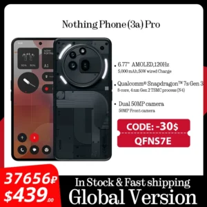 Global Version Nothing Phone (3a) Pro Qualcomm Snapdragon 7s Gen 3 5G 6.77” AMOLED Screen 120Hz Dual 50 MP Camera