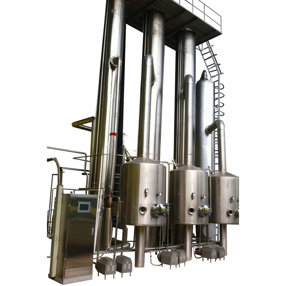 Three-effect falling film evaporator