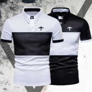 Men's casual short sleeved top fashionable summer men's clothing men's casual breathable polo shirt