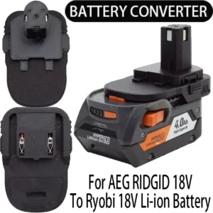 Battery Adapter/Converter for Ryobi 18V ONE+ Li-ion Tools Convert to AEG RIDGID 18V Li-ion Battery Adapter Power Tool Accessory