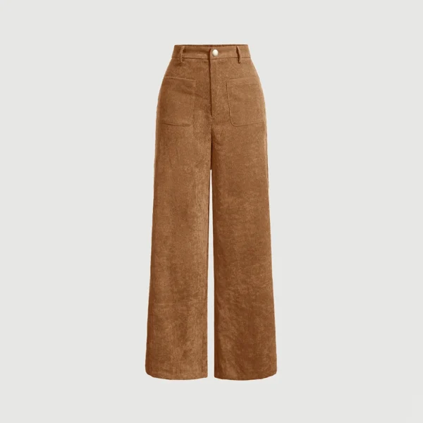 Mia Muse Women's High Waist Casual Pants Retro Vintage Pocket Full Length All Season Multi-Occasion Trousers