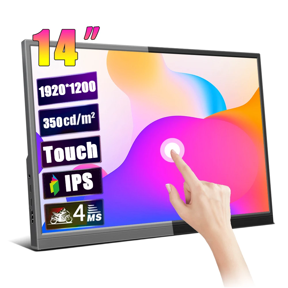Computer Monitor 14 inch/16 inch Portable Monitor 1920x1200 16:10 HD LCD Touchscreen HDMI-compatible With Xbox Switch Laptop
