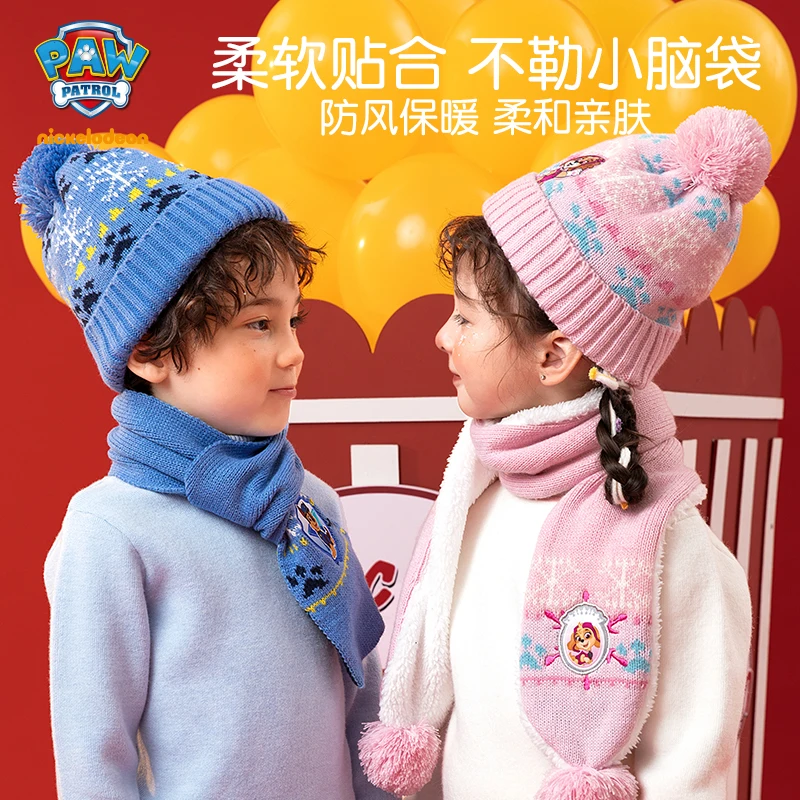 1SET Hot Genuine PAW PATROL 2024 Hat glove scarf Chase Marshall Skye boys girls children Christmas gift Kids Hats Caps 2-7T - Image 5