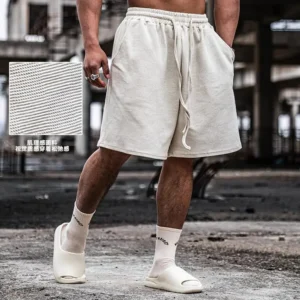 Summer Men's Solid Color Five Quarter Pants Fashion Casual Trend Loose Simple Breathable Basketball Gym 2025 New Men's Bottoms