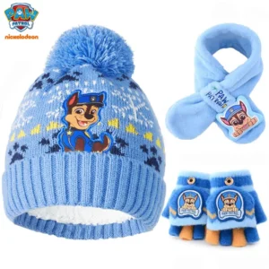 1SET Hot Genuine PAW PATROL 2024 Hat glove scarf Chase Marshall Skye boys girls children Christmas gift Kids Hats Caps 2-7T