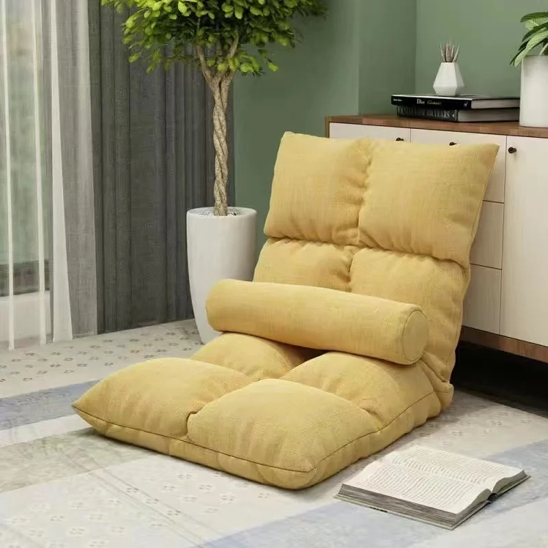 Thickened Lazy Sofa Single Chair Portable Foldable Cushion Home Floor Small Sofa Adjustable Backrest Chair Balcony Bay Window - Image 3