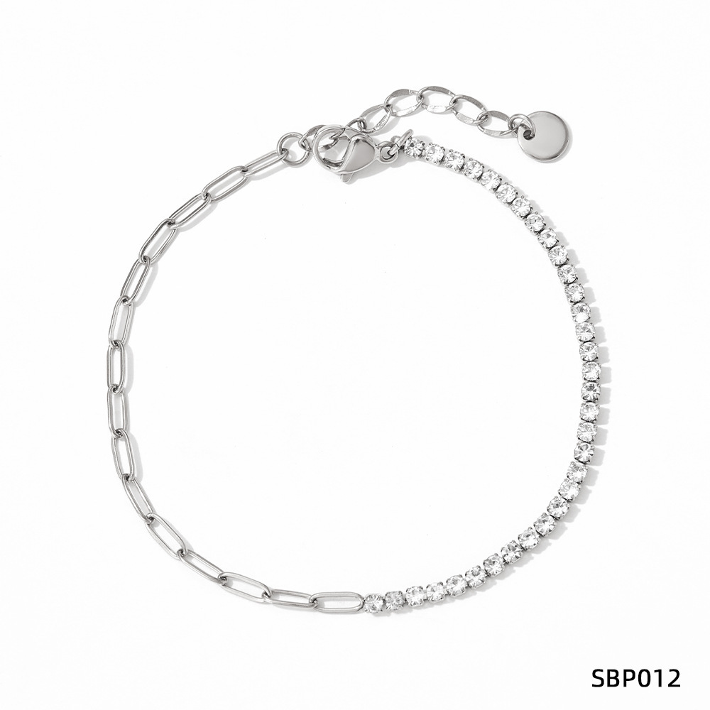 Stainless Steel Zircon Bracelet European And American PVD Vacuum Gold Plated - Image 9