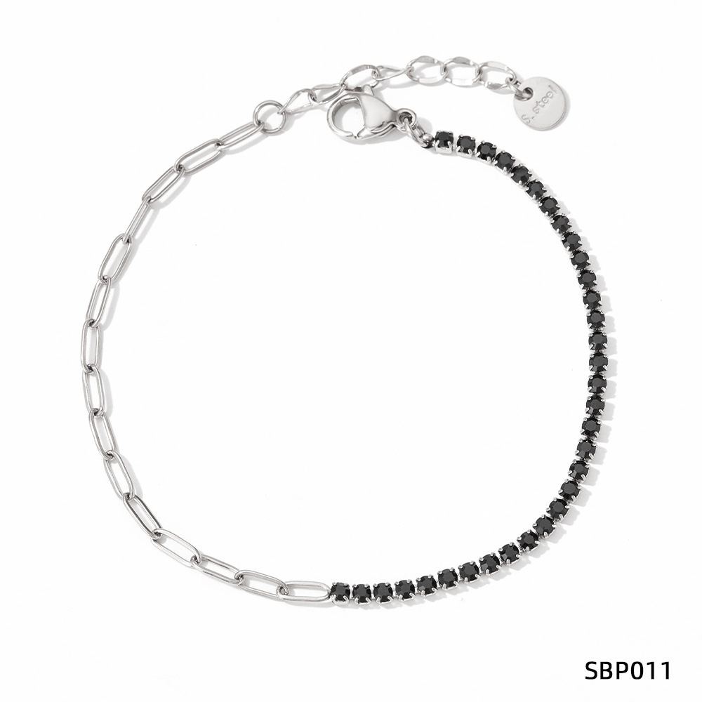 Stainless Steel Zircon Bracelet European And American PVD Vacuum Gold Plated - Image 10