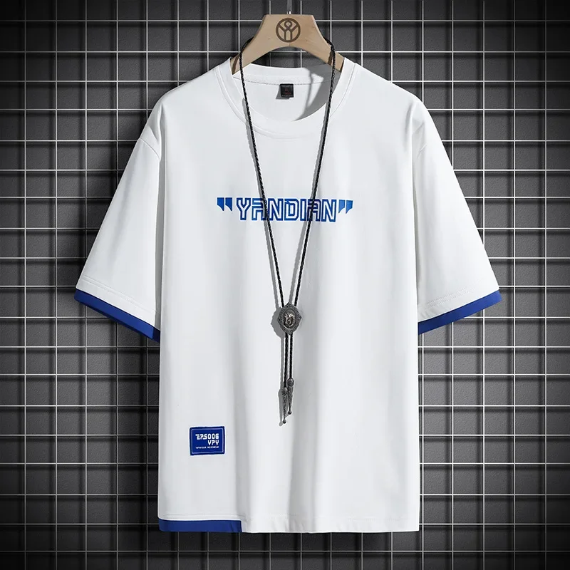 Hip Hop Streetwear Men's Summer Classic Short Sleeve T-shirt Fashion Loose Casual Japanese Style All-match O-neck Tops Male - Image 2