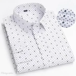 Men's long sleeve shirt, high quality casual shirt, striped print, all-season office tie-in blazer