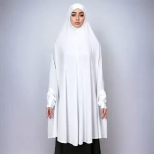 Eid Hijab Women Muslim Prayer Hijabs Full Cover Khimar with Sleeve Ethnic Scarf Islam Turban Ramadan Headscarf Dubai Turban