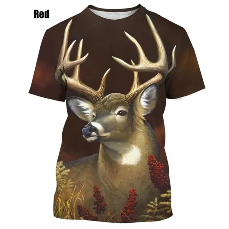 Hunting Camouflage 3D All Over Printed Summer Tops Men Women Elk Moose Deer Oversized Short Sleeve T Shirt Cool Clothing Tops - Image 6