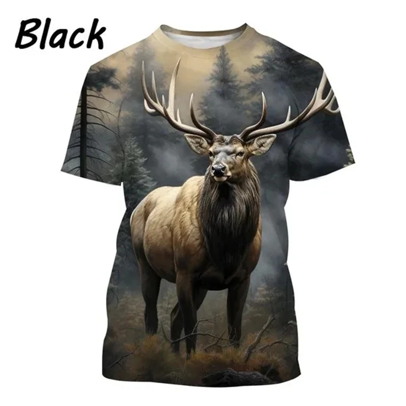 Hunting Camouflage 3D All Over Printed Summer Tops Men Women Elk Moose Deer Oversized Short Sleeve T Shirt Cool Clothing Tops - Image 4